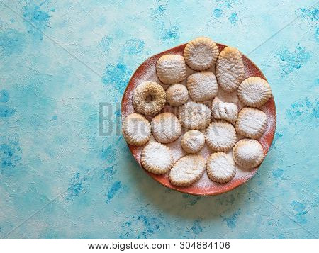 Cookies For Celebration Of El Fitr Islamic Feast. Maamoul - Arabic Cookies Stuffed Dates.