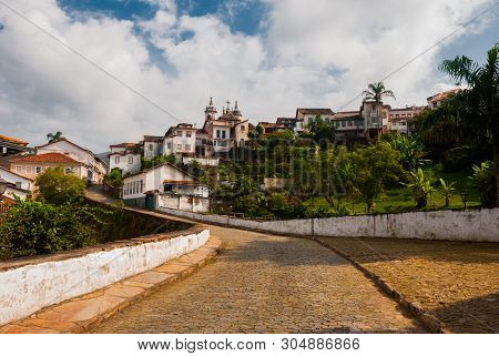 Ouro Preto, Minas Gerais, Brazil: View Of The Unesco World Heritage City Of Ouro Preto In Minas Gera