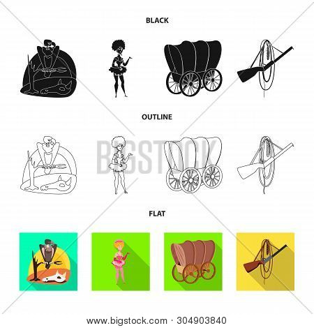 Vector Design Of Texas And History Logo. Set Of Texas And Culture Stock Vector Illustration.