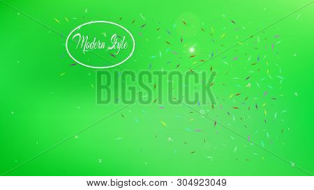 Fresh Space Fantasy. Plain Colorific Illustration.  Background Texture, Light. Green Colored.  Fresh