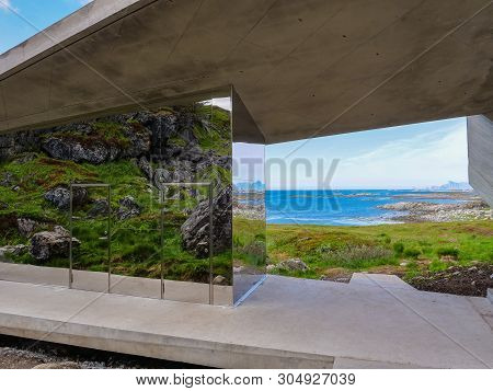 Bukkekjerka Rest Stop Location, Viewing Point. Andoya Island Vesteralen Archipelago, Norway.