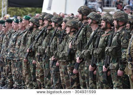 Vilnius, Lithuania - June 01: Celebration In The Cathedral Square, Solemn Riflemens Formation On Jun