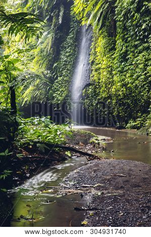 View At Tukad Cepung Waterfall At Bali, Indonesia