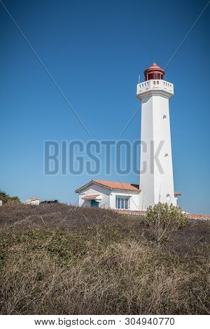 Architectural Detail Of The Corbeaux Marine Lighthouse In Yeu Island