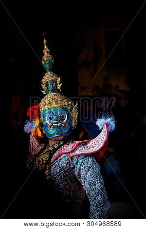 Art Culture Thailand Dancing In Masked Khon In Literature Ramayana,thai Classical Monkey Masked, Kho