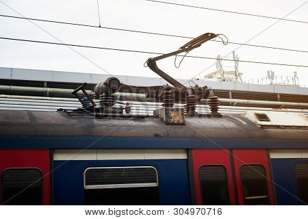 Electric Train Trolley Pole Railway Electrification System, Overhead System