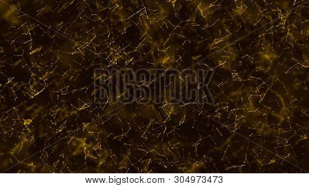 Digital Plexus Of Glowing Lines And Dots. Abstract Background. 3D Rendering