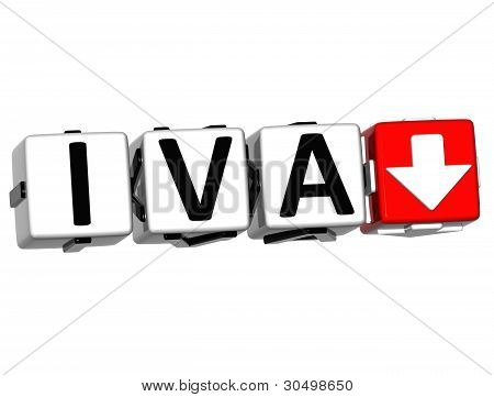 3D Iva SchaltflÃ¤che Blockieren Cube text