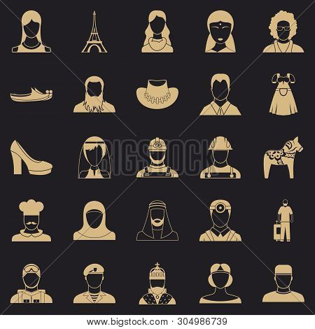 Townsman Icons Set. Simple Set Of 25 Townsman Vector Icons For Web For Any Design