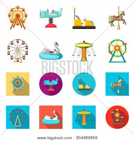 Isolated Object Of Fun And Horse  Icon. Set Of Fun And Circus Vector Icon For Stock.