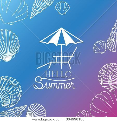 Hello Summer And Vacation Design, Beach Tropical Relaxation Outdoor Nature Tourism Island And Season