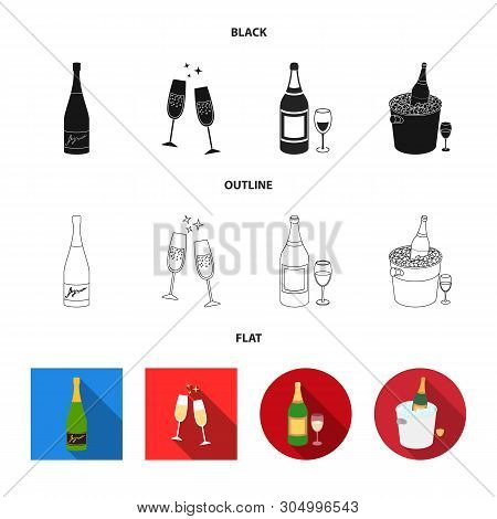 Isolated Object Of Cork And New Symbol. Collection Of Cork And Wine Stock Vector Illustration.