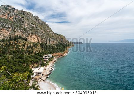 Hilltop Fortress Of Palamidi Above The City Of Nafplio In Greece