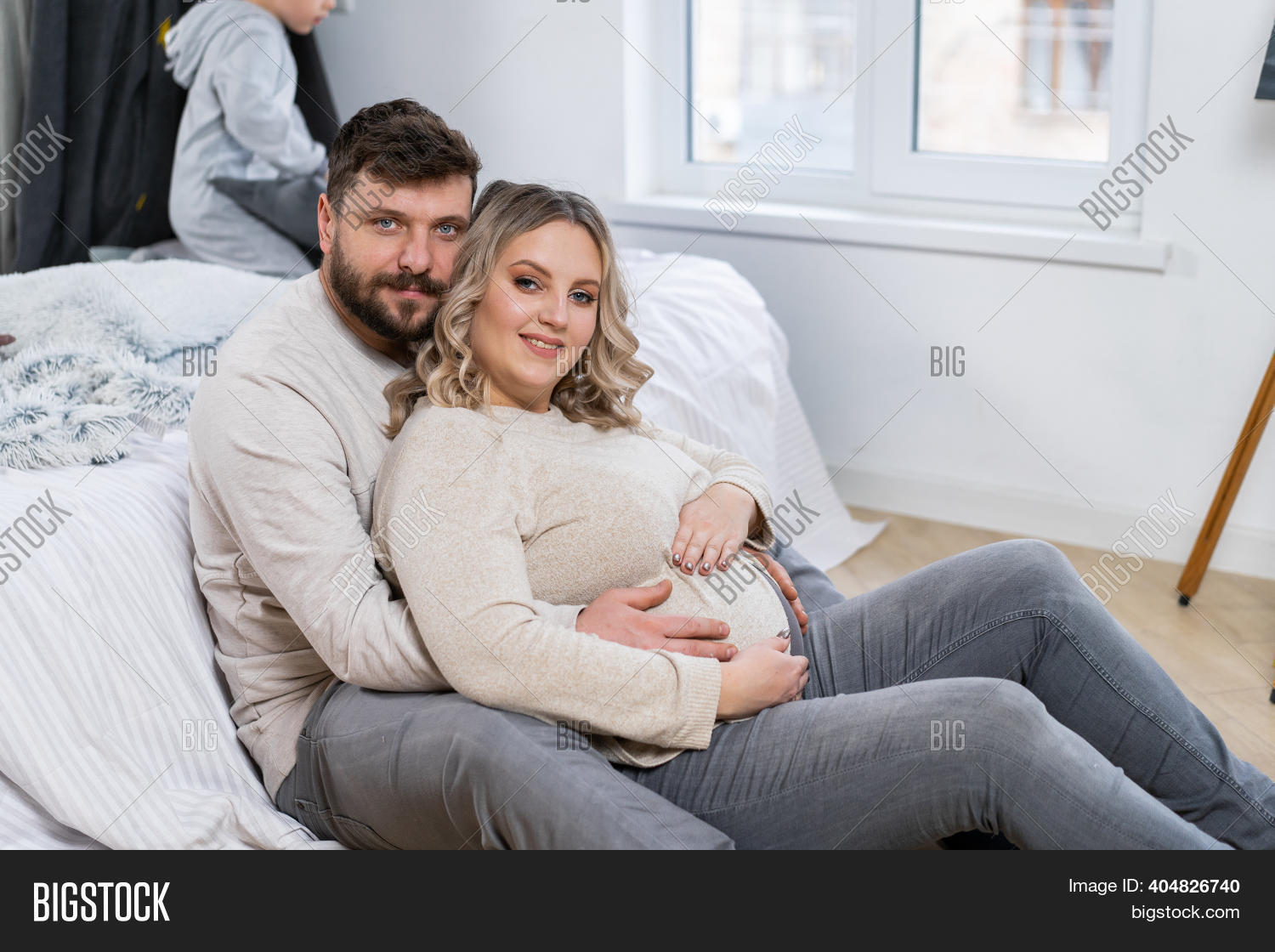 Happy Pregnant Family