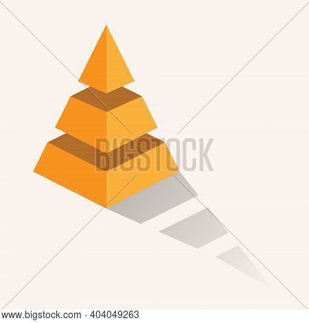 Three-dimensional Pyramid With A Shadow. Infographic Chart For Presentation, Business Strategy, Proj