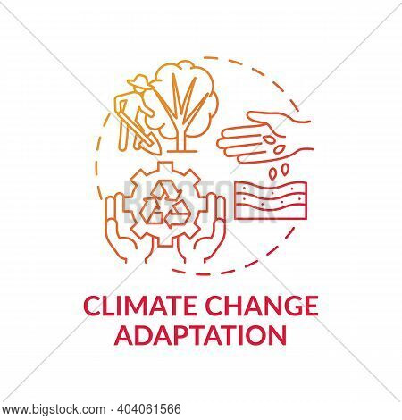 Climate Change Adaptation Concept Icon. Nature Protection Idea Thin Line Illustration. Climate Chang