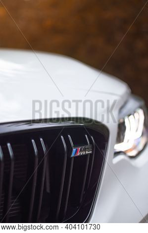 Kyiv, Ukraine - August 2020. M2 Nameplate On The Bmw M2 F87 Competition In A White Color.