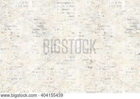 Newspaper Paper Grunge Aged Newsprint Pattern Background. Vintage Old Newspapers Template Texture. U