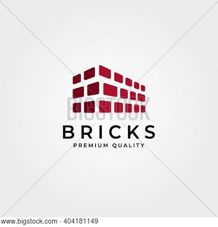 Simple Brick Logo Construction Pattern Vector Illustration Design