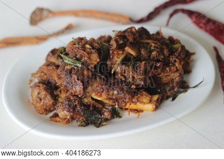Spicy Mutton Roast Prepared In Kerala Style