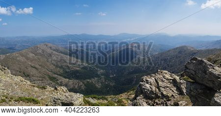 Panoramic View From Punta La Marmora Highest Mountain Peak At Gennargentu Mountain In Sardinia, Nuor