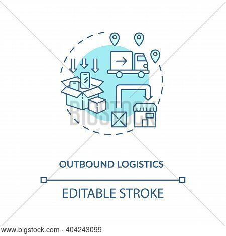 Outbound Logstics Concept Icon. Company Budget Optimization Idea Thin Line Illustration. Logostics S