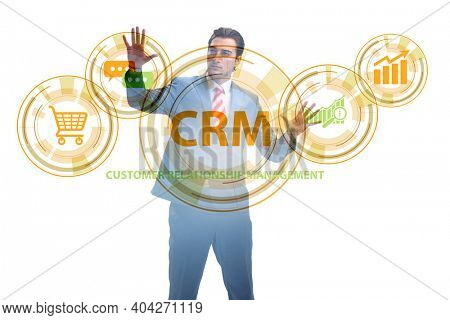 CRM custromer relationship management concept with businessman