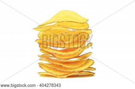 Keripik Singkong Or Cassava Chips . Keripik Singkong Is A Traditional Snack In Indonesia Isolated On