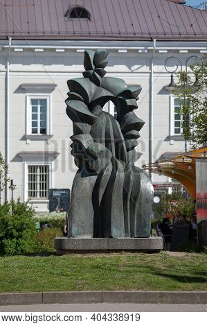 Vilnius, Lithuania - May 14, 2017: Bronze Statue 
