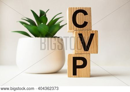 Wooden Cubes With Text Cvp . The Medicine. Medical Concept