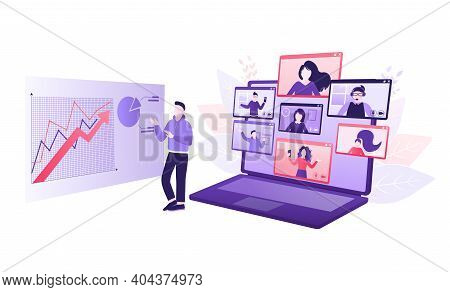 Cartoon Online Teaching For Web Design. Cartoon Character. Web Design. Character For Web Marketing D