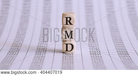 Rmd Word Written On Wood Block On Chart Background .