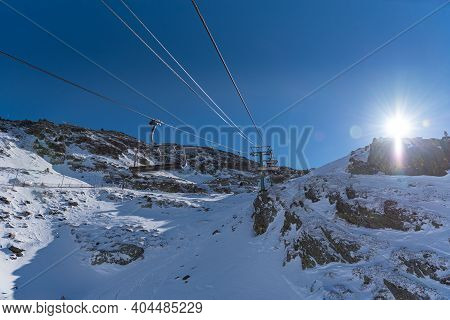 Ordino Arcalis By Grandvalira Pyrenees Station In Winter 2021.