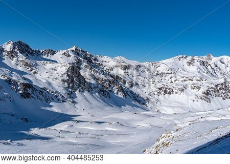 Ordino Arcalis By Grandvalira Pyrenees Station In Winter 2021.