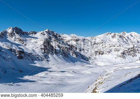 Ordino Arcalis By Grandvalira Pyrenees Station In Winter 2021.