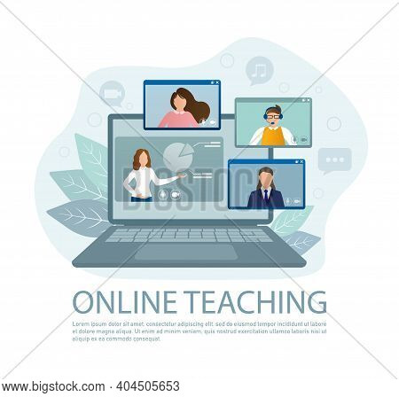 Cartoon Online Teaching For Web Design. Cartoon Character. Web Design. Character For Web Marketing D