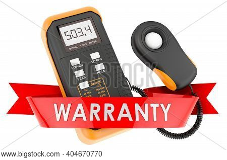 Digital Luxmeter Warranty Concept. 3d Rendering Isolated On White Background