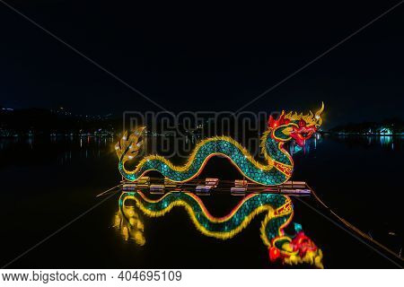 Nakhonsawan, Thailand - December 2018: Lantern Puppet Festival To Celebrate Chinese New Year, Where 