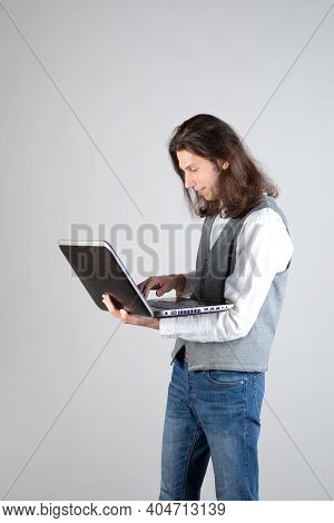 Programming And Writing Code, Developing Software Products. Geek Guy,