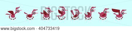 Set Of Roadrunner Cartoon Icon Design Template With Various Models. Modern Vector Illustration Isola