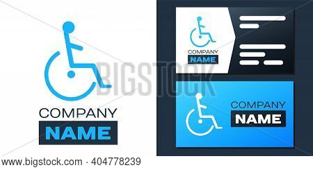 Logotype Disabled Handicap Icon Isolated On White Background. Wheelchair Handicap Sign. Logo Design 