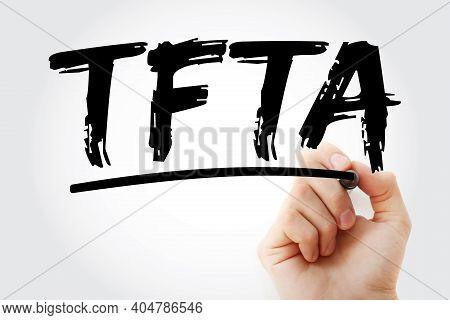 Tfta - Tripartite Free Trade Area Acronym With Marker, Business Concept Background