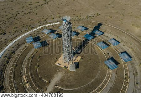 Aerial View Of The Plataforma Solar De Almería  Tabernas Spain