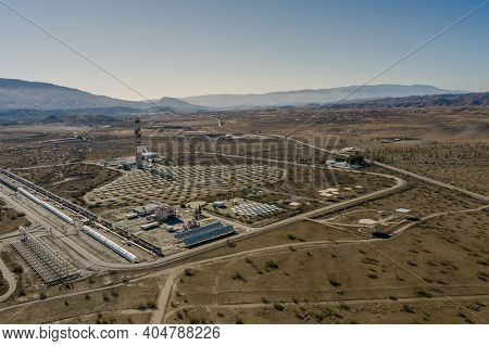 Aerial View Of The Plataforma Solar De Almería  Tabernas Spain