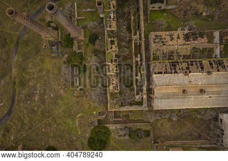 Aerial View Of The Abandoned Former Mining Operations Peñarroya-pueblonuevo Spain
