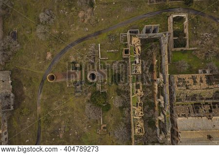 Aerial View Of The Abandoned Former Mining Operations Peñarroya-pueblonuevo Spain