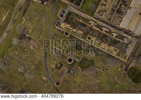 Aerial View Of The Abandoned Former Mining Operations Peñarroya-pueblonuevo Spain