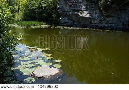 Buky Canyon Summer Landscape, Hirskyi Tikych River, Cherkasy Region, Ukraine.