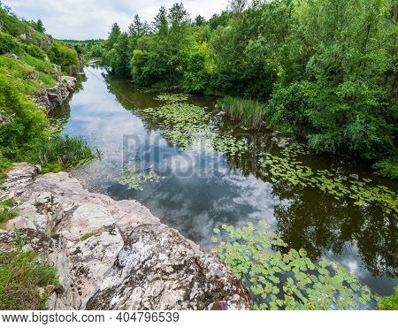 Buky Canyon Summer Landscape, Hirskyi Tikych River, Cherkasy Region, Ukraine.