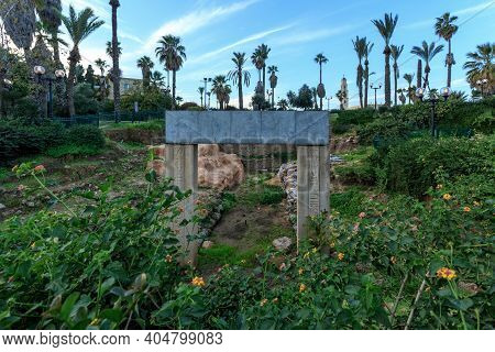 Excavation, Gate Of Times Of The Pharaoh Ramesses Ii. Yaffo, Israel